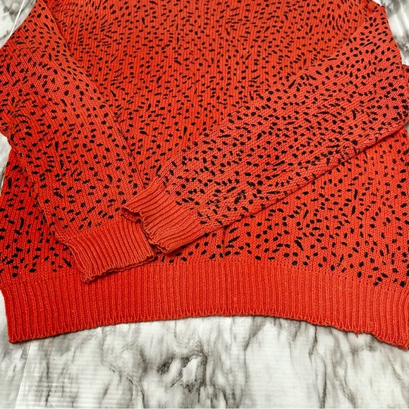 Cristina’s Vintage Orange Leopard Print Sweater Retro Punk 80s Flintstone Sz L - Picture 10 of 11